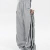 American retro street dance striped patchwork sports pants for men and women's spring and autumn straight tube loose wide leg pants